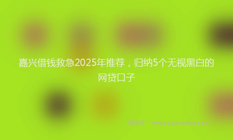 嘉兴借钱救急2025年推荐，归纳5个无视黑白的网贷口子