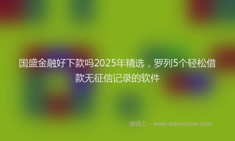 国盛金融好下款吗2025年精选，罗列5个轻松借款无征信记录的软件