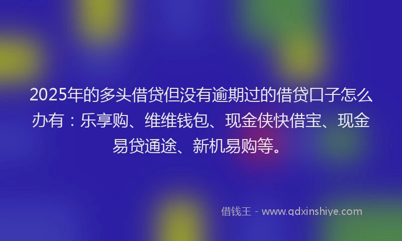 2025年的多头借贷但没有逾期过的借贷口子怎么办有：乐享购、维维钱包、现金侠快借宝、现金易贷通途、新机易购等。