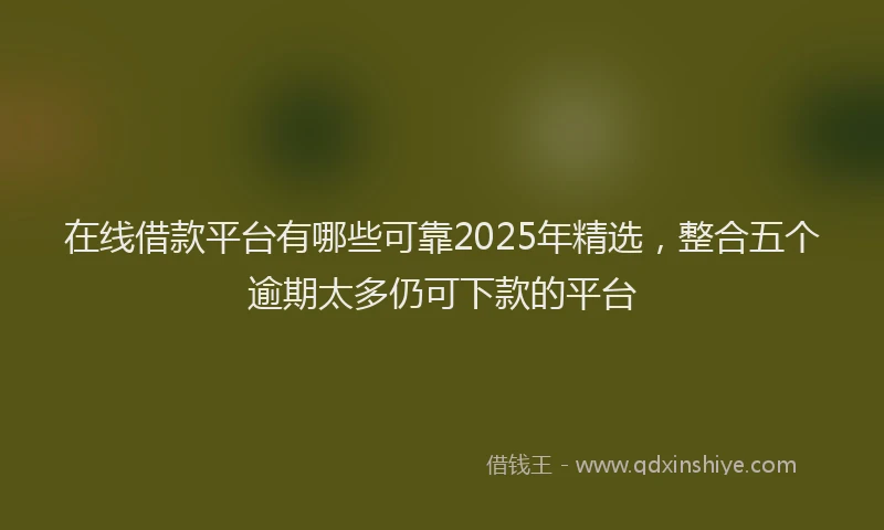 在线借款平台有哪些可靠2025年精选,整合五个逾期太多仍可下款的平台