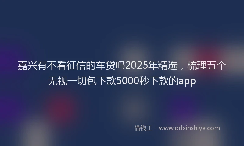 嘉兴有不看征信的车贷吗2025年精选，梳理五个无视一切包下款5000秒下款的app