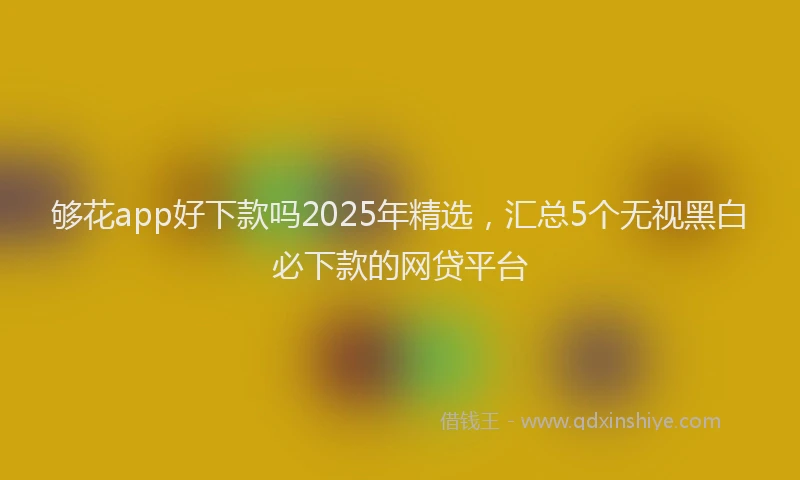够花app好下款吗2025年精选，汇总5个无视黑白必下款的网贷平台