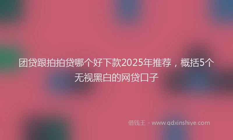 团贷跟拍拍贷哪个好下款2025年推荐，概括5个无视黑白的网贷口子