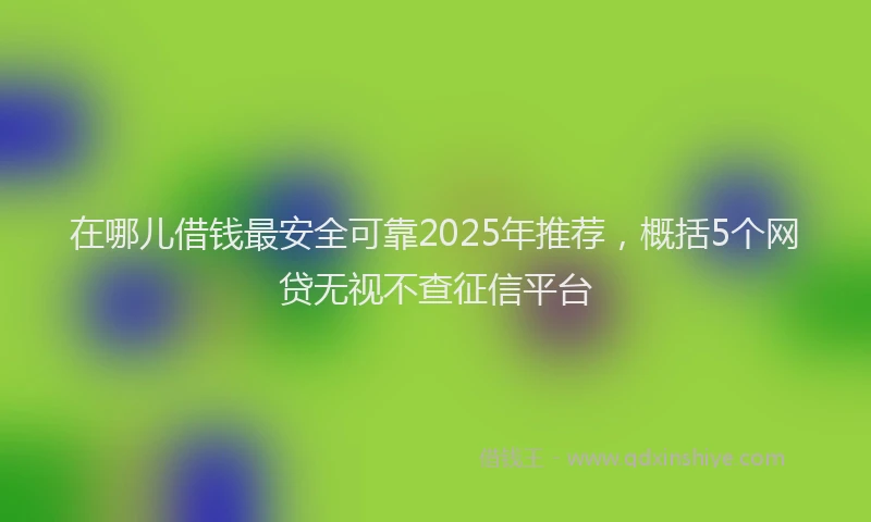 在哪儿借钱最安全可靠2025年推荐，概括5个网贷无视不查征信平台