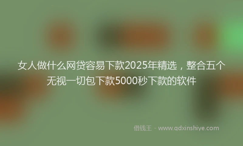 女人做什么网贷容易下款2025年精选，整合五个无视一切包下款5000秒下款的软件