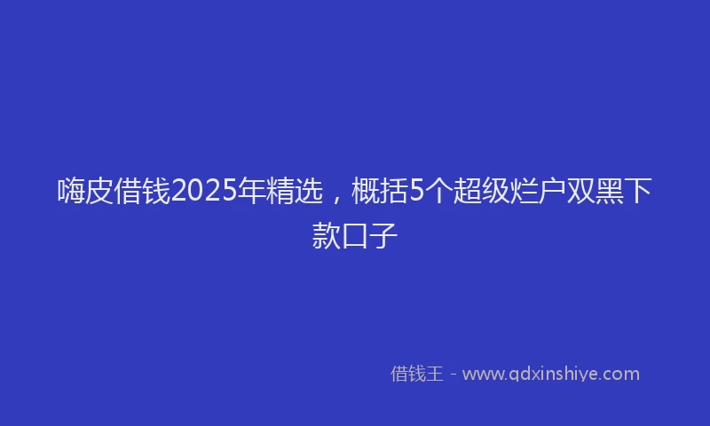 嗨皮借钱2025年精选，概括5个超级烂户双黑下款口子