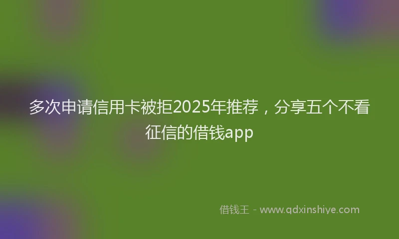 多次申请信用卡被拒2025年推荐,分享五个不看征信的借钱app