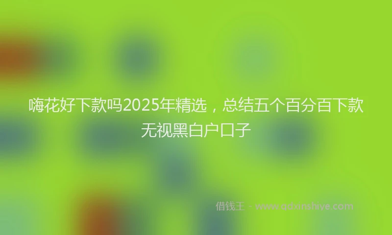 嗨花好下款吗2025年精选，总结五个百分百下款无视黑白户口子