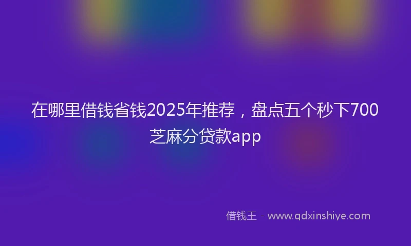 在哪里借钱省钱2025年推荐，盘点五个秒下700芝麻分贷款app