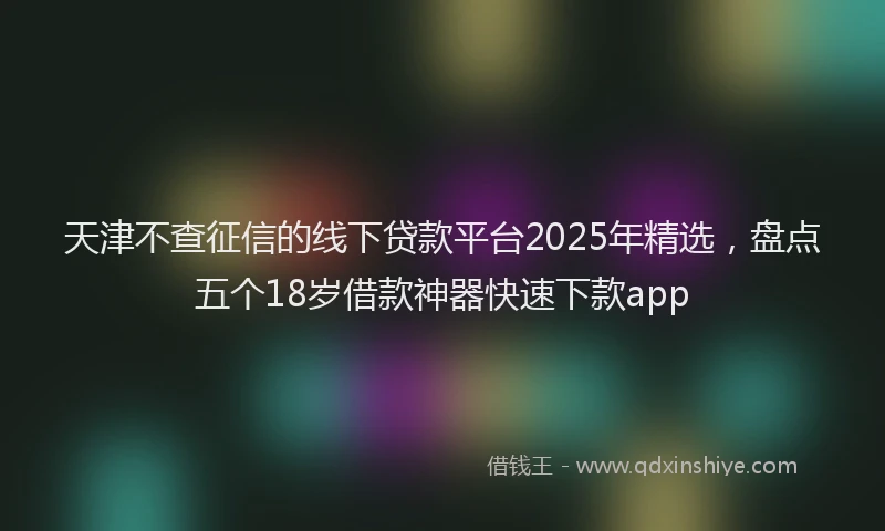 天津不查征信的线下贷款平台2025年精选，盘点五个18岁借款神器快速下款app