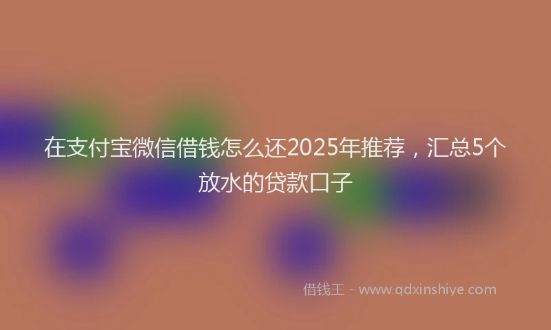在支付宝微信借钱怎么还2025年推荐，汇总5个放水的贷款口子
