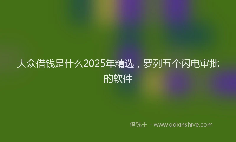 大众借钱是什么2025年精选，罗列五个闪电审批的软件
