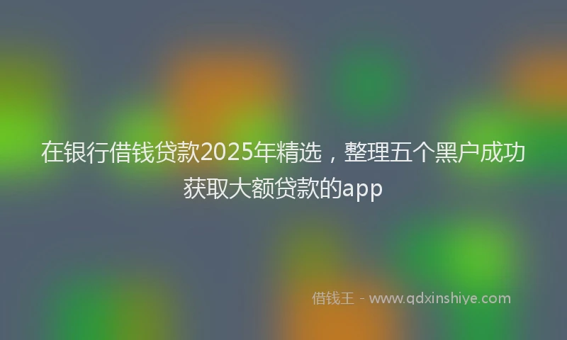 在银行借钱贷款2025年精选，整理五个黑户成功获取大额贷款的app