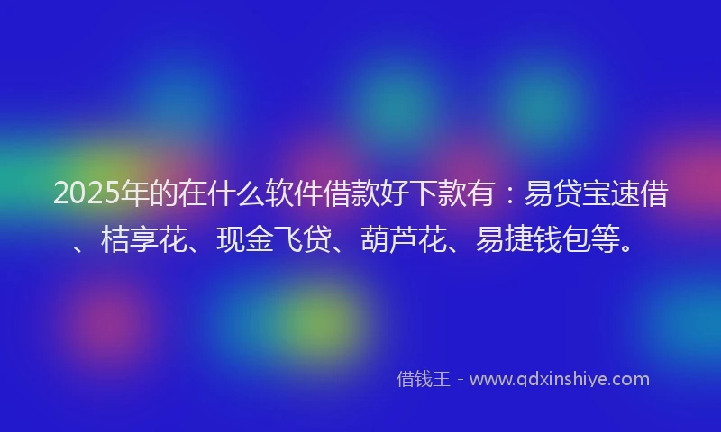 2025年的在什么软件借款好下款有：易贷宝速借、桔享花、现金飞贷、葫芦花、易捷钱包等。