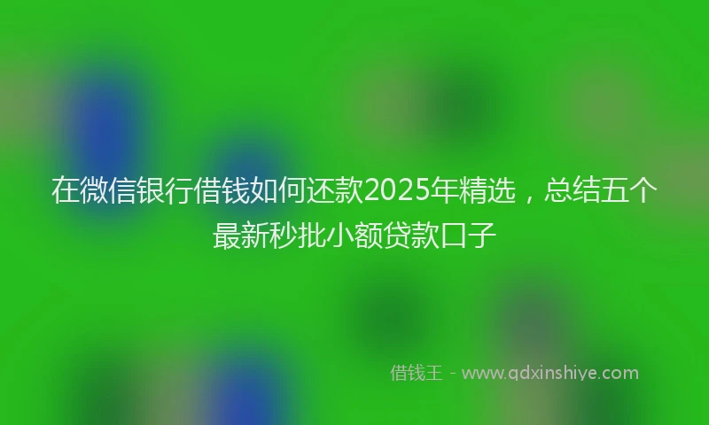 在微信银行借钱如何还款2025年精选,总结五个最新秒批小额贷款口子