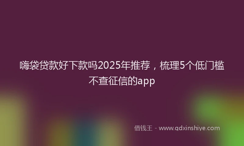 嗨袋贷款好下款吗2025年推荐，梳理5个低门槛不查征信的app