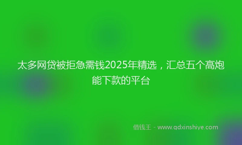太多网贷被拒急需钱2025年精选，汇总五个高炮能下款的平台