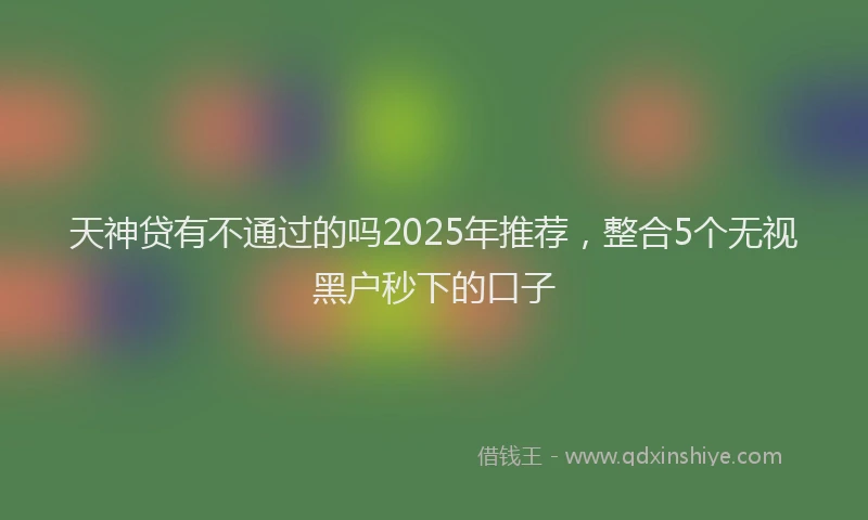 天神贷有不通过的吗2025年推荐，整合5个无视黑户秒下的口子