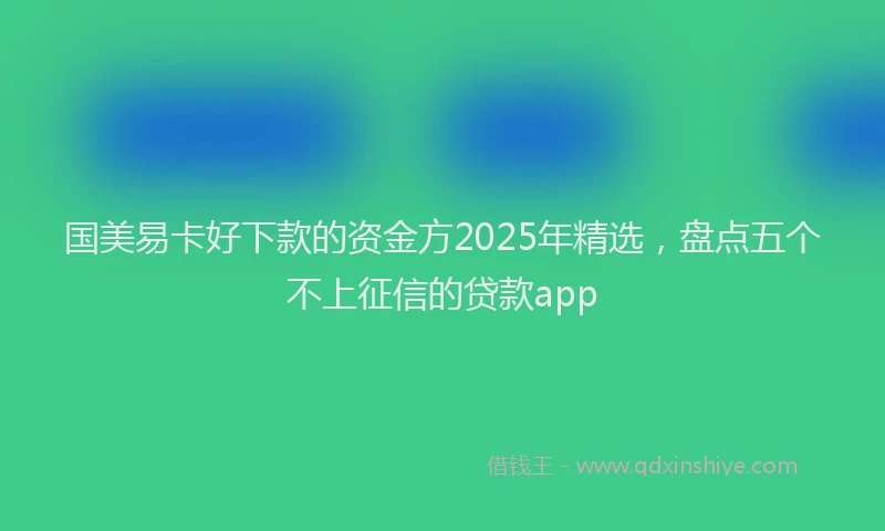 国美易卡好下款的资金方2025年精选，盘点五个不上征信的贷款app