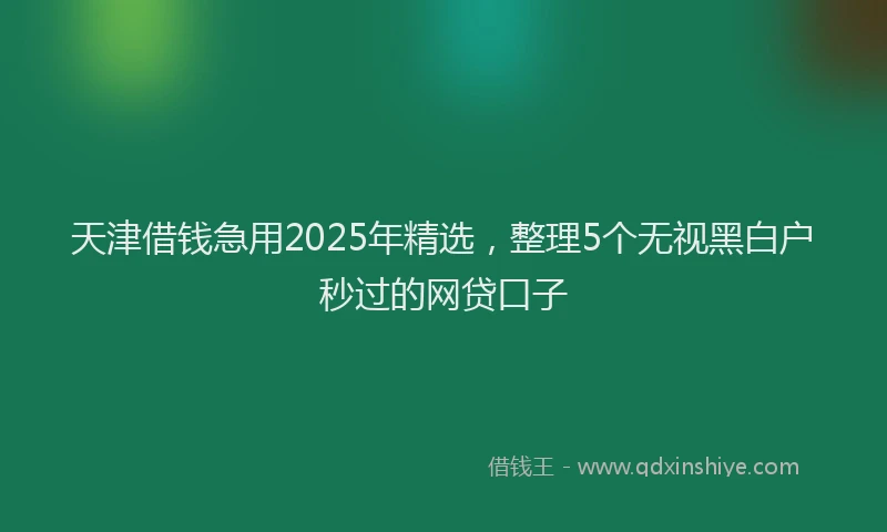 天津借钱急用2025年精选，整理5个无视黑白户秒过的网贷口子