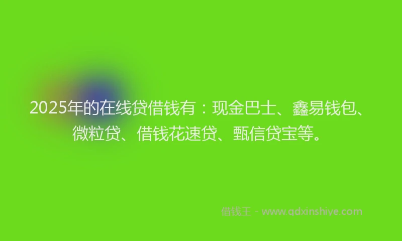 2025年的在线贷借钱有：现金巴士、鑫易钱包、微粒贷、借钱花速贷、甄信贷宝等。
