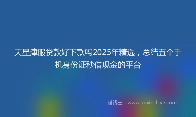 天星津服贷款好下款吗2025年精选，总结五个手机身份证秒借现金的平台