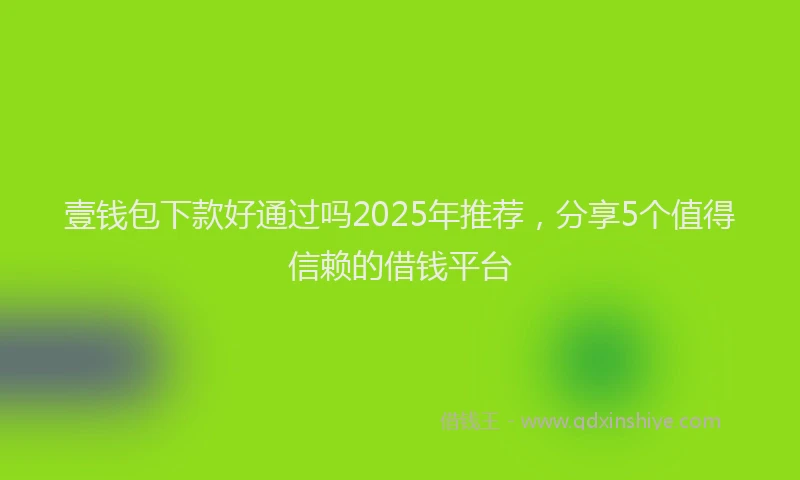 壹钱包下款好通过吗2025年推荐，分享5个值得信赖的借钱平台