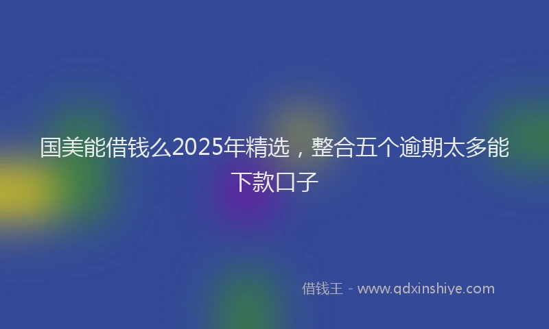 国美能借钱么2025年精选，整合五个逾期太多能下款口子