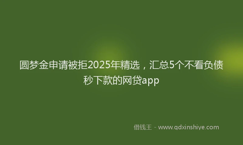 圆梦金申请被拒2025年精选，汇总5个不看负债秒下款的网贷app