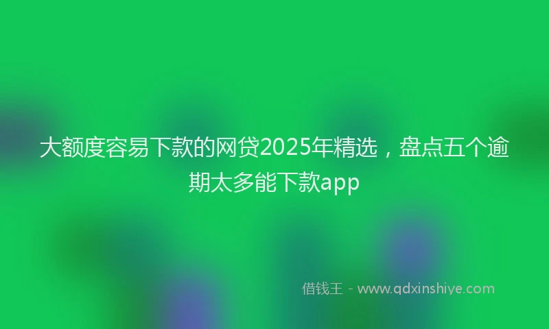 大额度容易下款的网贷2025年精选，盘点五个逾期太多能下款app