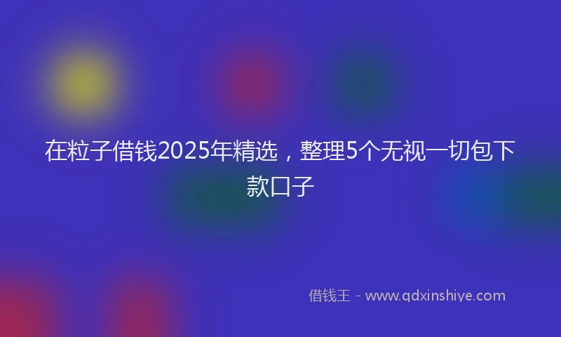 在粒子借钱2025年精选，整理5个无视一切包下款口子