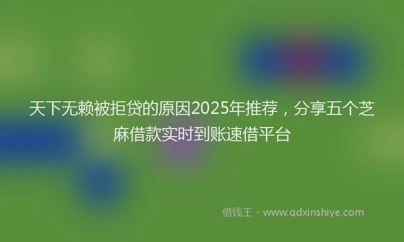 天下无赖被拒贷的原因2025年推荐，分享五个芝麻借款实时到账速借平台
