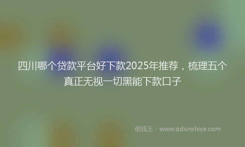 四川哪个贷款平台好下款2025年推荐，梳理五个真正无视一切黑能下款口子