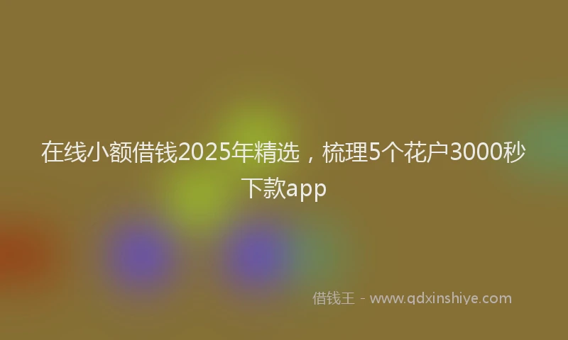 在线小额借钱2025年精选，梳理5个花户3000秒下款app
