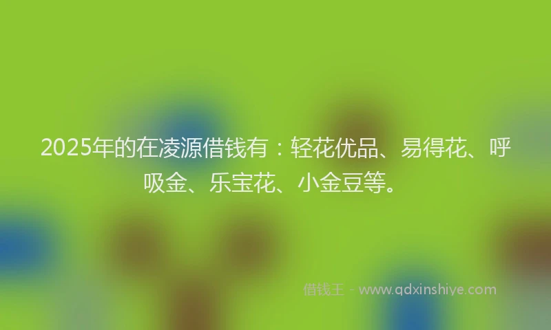 2025年的在凌源借钱有：轻花优品、易得花、呼吸金、乐宝花、小金豆等。