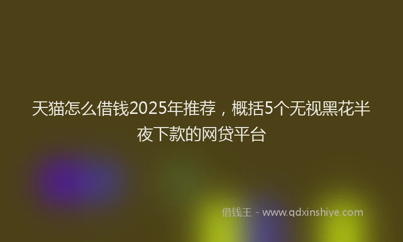 天猫怎么借钱2025年推荐，概括5个无视黑花半夜下款的网贷平台