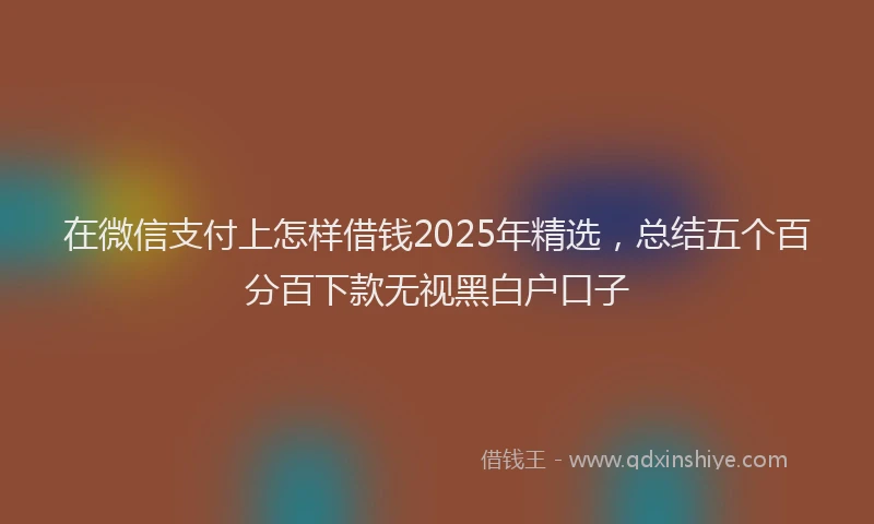 在微信支付上怎样借钱2025年精选，总结五个百分百下款无视黑白户口子