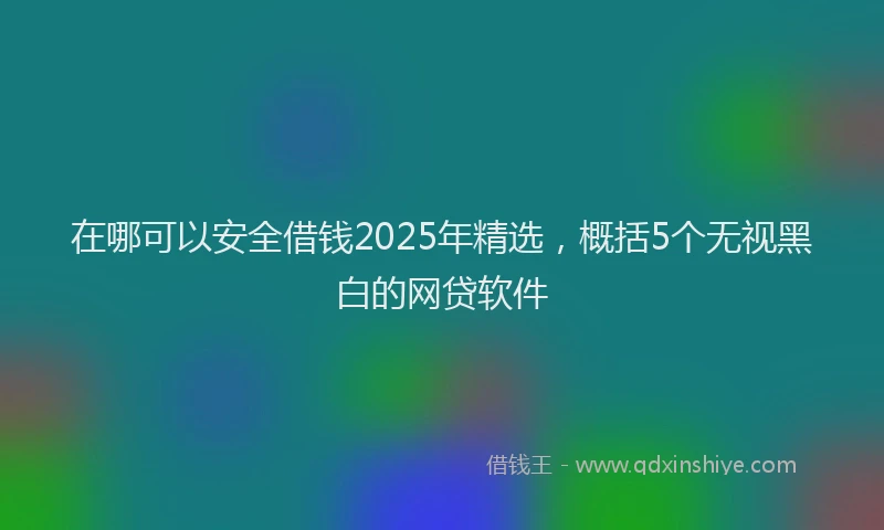 在哪可以安全借钱2025年精选，概括5个无视黑白的网贷软件