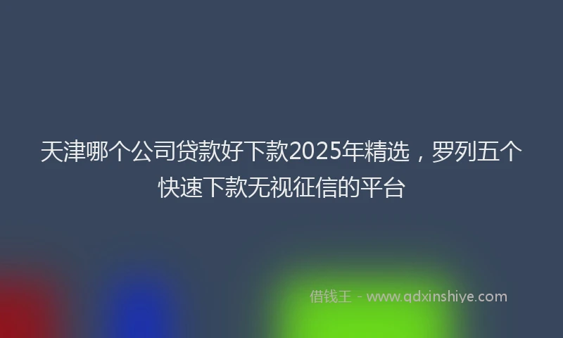 天津哪个公司贷款好下款2025年精选，罗列五个快速下款无视征信的平台