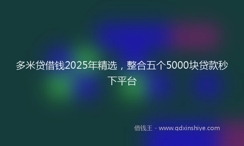多米贷借钱2025年精选，整合五个5000块贷款秒下平台