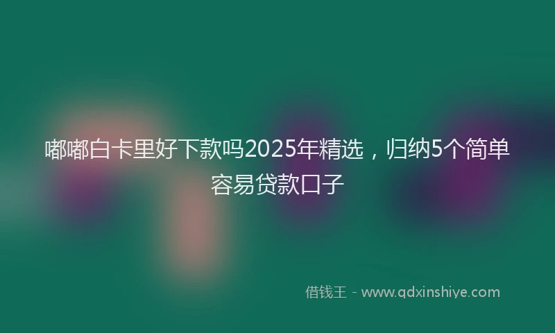 嘟嘟白卡里好下款吗2025年精选，归纳5个简单容易贷款口子