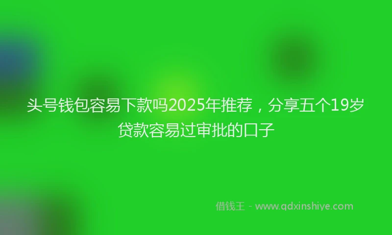 头号钱包容易下款吗2025年推荐，分享五个19岁贷款容易过审批的口子