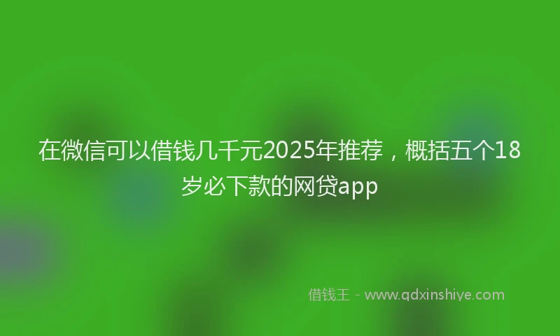 在微信可以借钱几千元2025年推荐，概括五个18岁必下款的网贷app