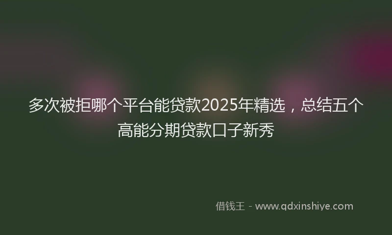 多次被拒哪个平台能贷款2025年精选，总结五个高能分期贷款口子新秀