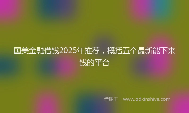 国美金融借钱2025年推荐，概括五个最新能下来钱的平台