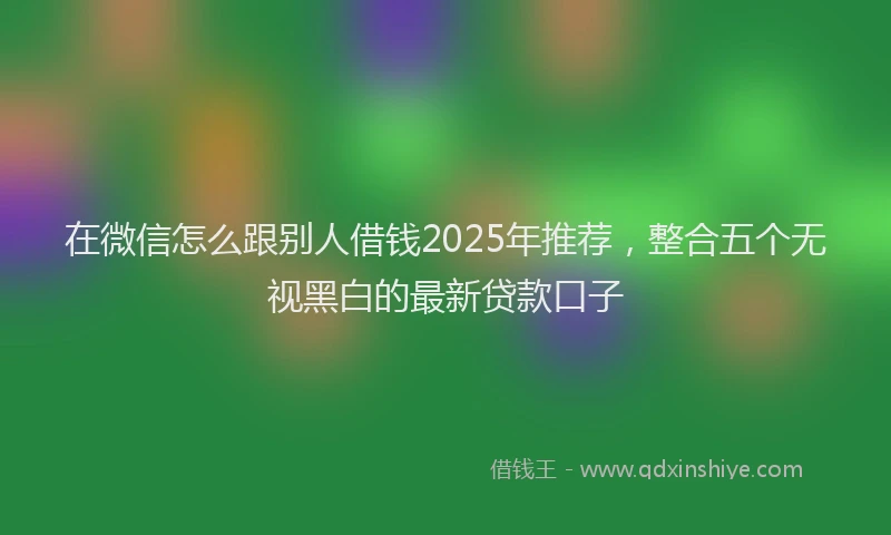 在微信怎么跟别人借钱2025年推荐，整合五个无视黑白的最新贷款口子
