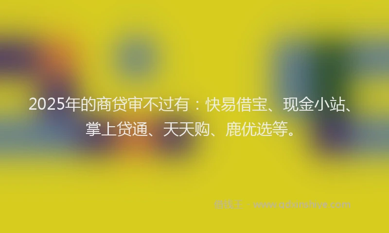 2025年的商贷审不过有：快易借宝、现金小站、掌上贷通、天天购、鹿优选等。
