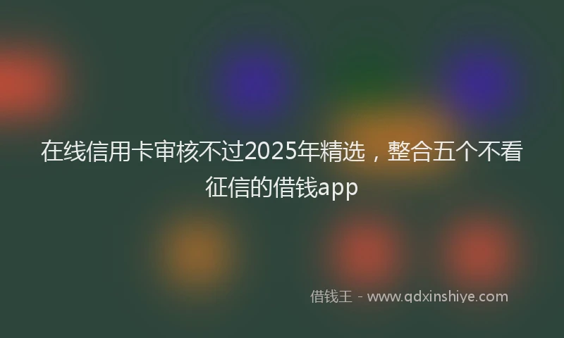 在线信用卡审核不过2025年精选，整合五个不看征信的借钱app