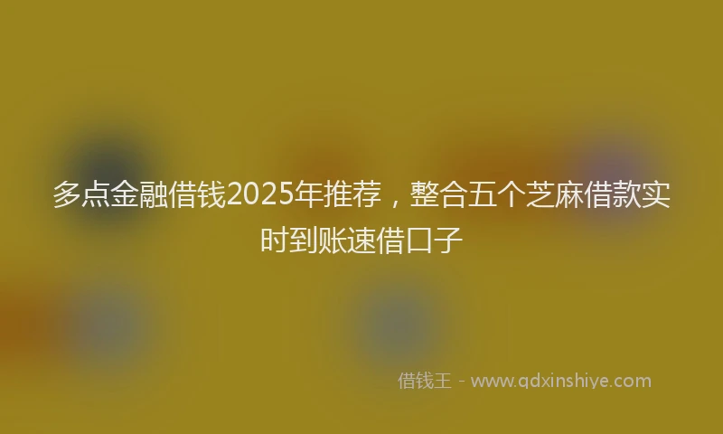 多点金融借钱2025年推荐，整合五个芝麻借款实时到账速借口子