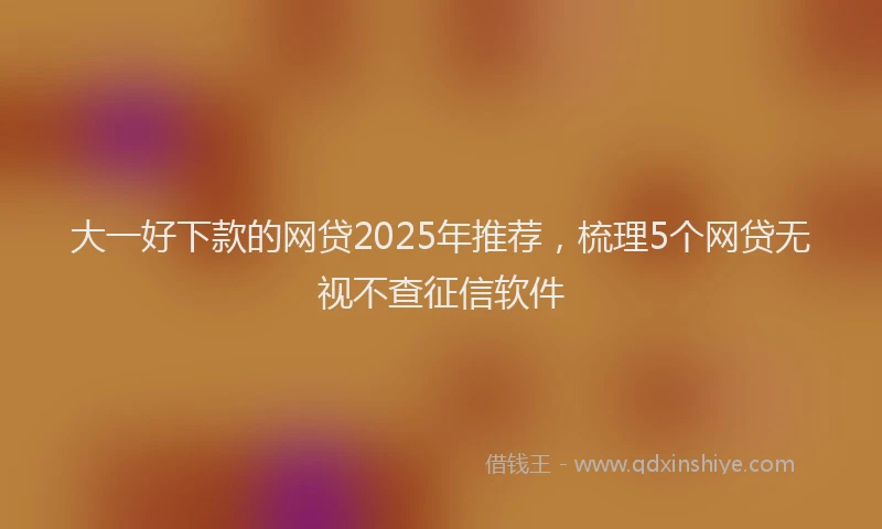 大一好下款的网贷2025年推荐，梳理5个网贷无视不查征信软件